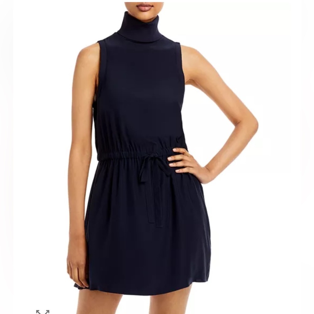 Cinq à Sept Silk Lonny Sleeveless Turtleneck Mini Dress